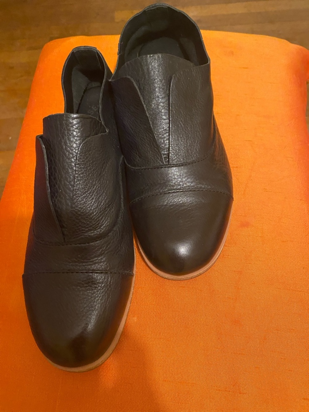 Kork-Ease Black Leather Slip-On Loafers